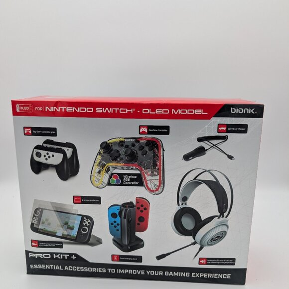 Bionik Pro Kit+ Nintendo Switch Kits-New Original Sealed Controller & Headset - Picture 1 of 2
